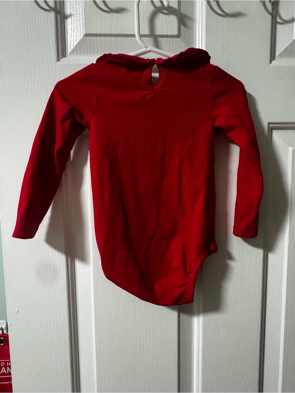 TWIN BUNDLE / RuffleButts Red Long-Sleeve Peter Pan Ruffle Bodysuit - Picture 8 of 9